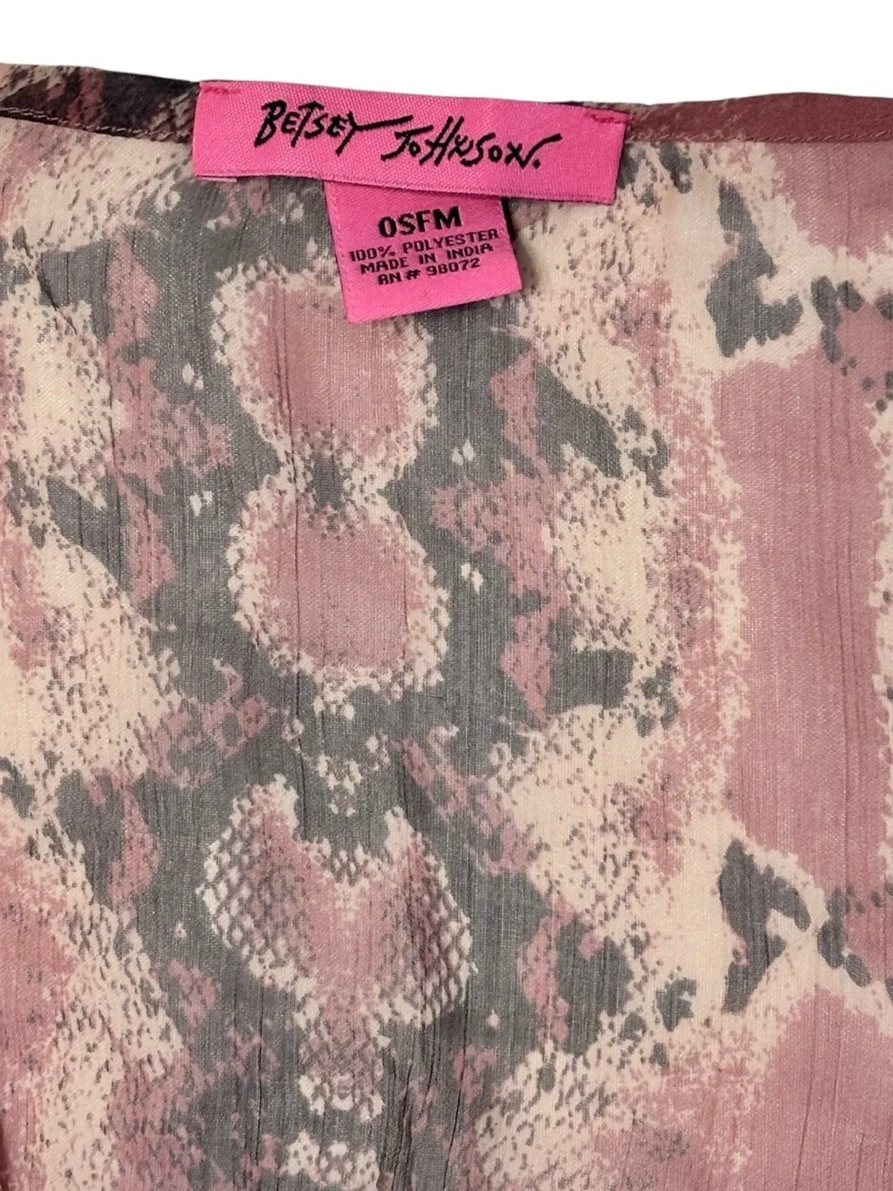 BETSEY JOHNSON Pink Snake Bite Tie Front Duster